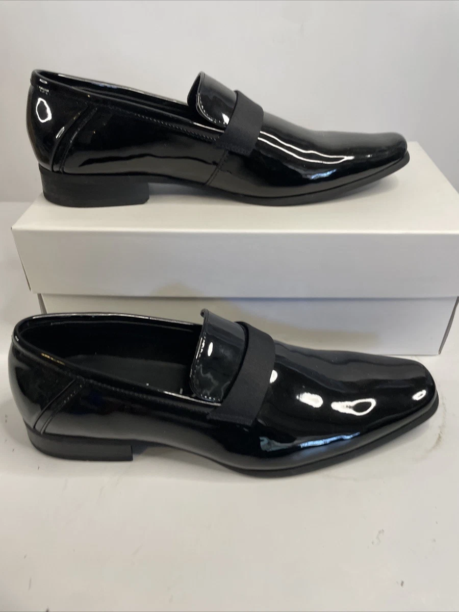 green emerald velvet dress Men Santino Luciano Formal Shoes Patent Leather Shiny Slip On Loafer C356 Black