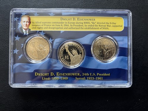 2015 First Day Of Issue Dwight D. Eisenhower Presidential $1 Coin Set P, S & D - Picture 3 of 4
