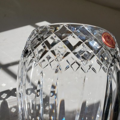 Gorham 10'' Tall Vase Hand Cut Crystal Poland 4.25'' Opening 2.75'' Base