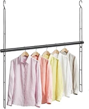 Hanging Closet Rod 31.89In Adjustable Height, Closet Extender Hanging Bar for Cl