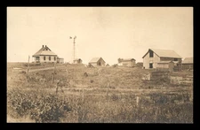 Real Photo Postcard RPPC Rural Farm Homestead Barns Windmill AZO Stamp Box