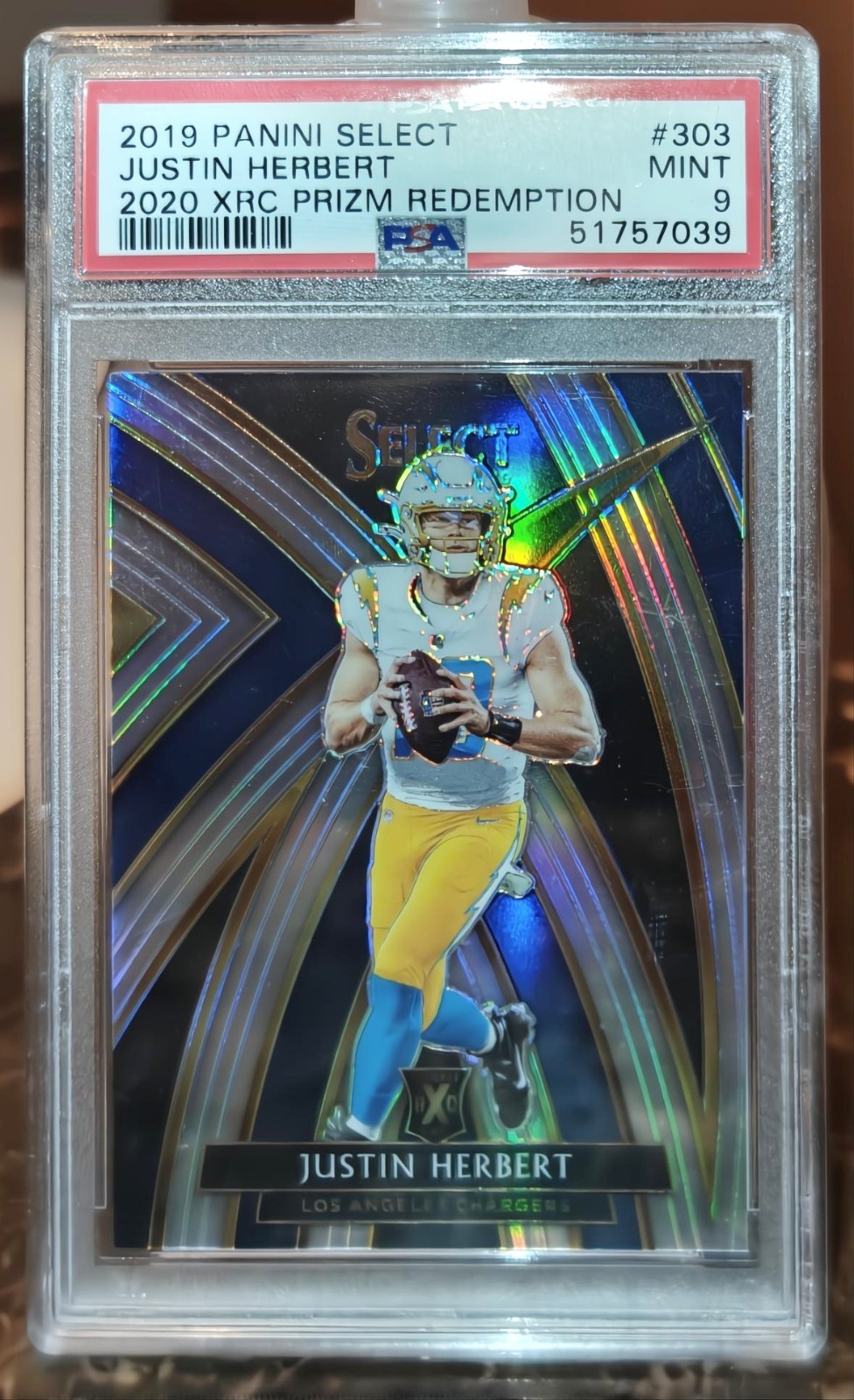 2019 Panini Select - 2020 Xrc Prizm Redemption Justin Herbert #303 (RC)
