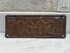 Vintage 1933 Texas License Plate - Good