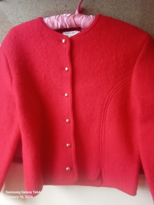 Vintage Tally-Ho 100% Wool Red Cardigan Women's 10