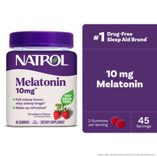 Natrol Melatonin Gummies, Sleep Support for Adults, Strawberry Flavor, 10mg, 90