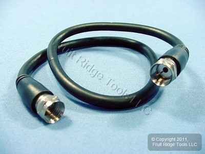 Leviton Black 18'' Coaxial Video Cable RG59 75 Ohm C5851-1E