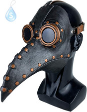 Plague Doctor Bird Mask Long Nose Beak Cosplay Steampunk Halloween Costume Props