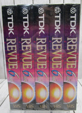 TDK Revue Standard Grade T-120 Blank VHS Tapes 6 Hours Lot of 5 New Sealed