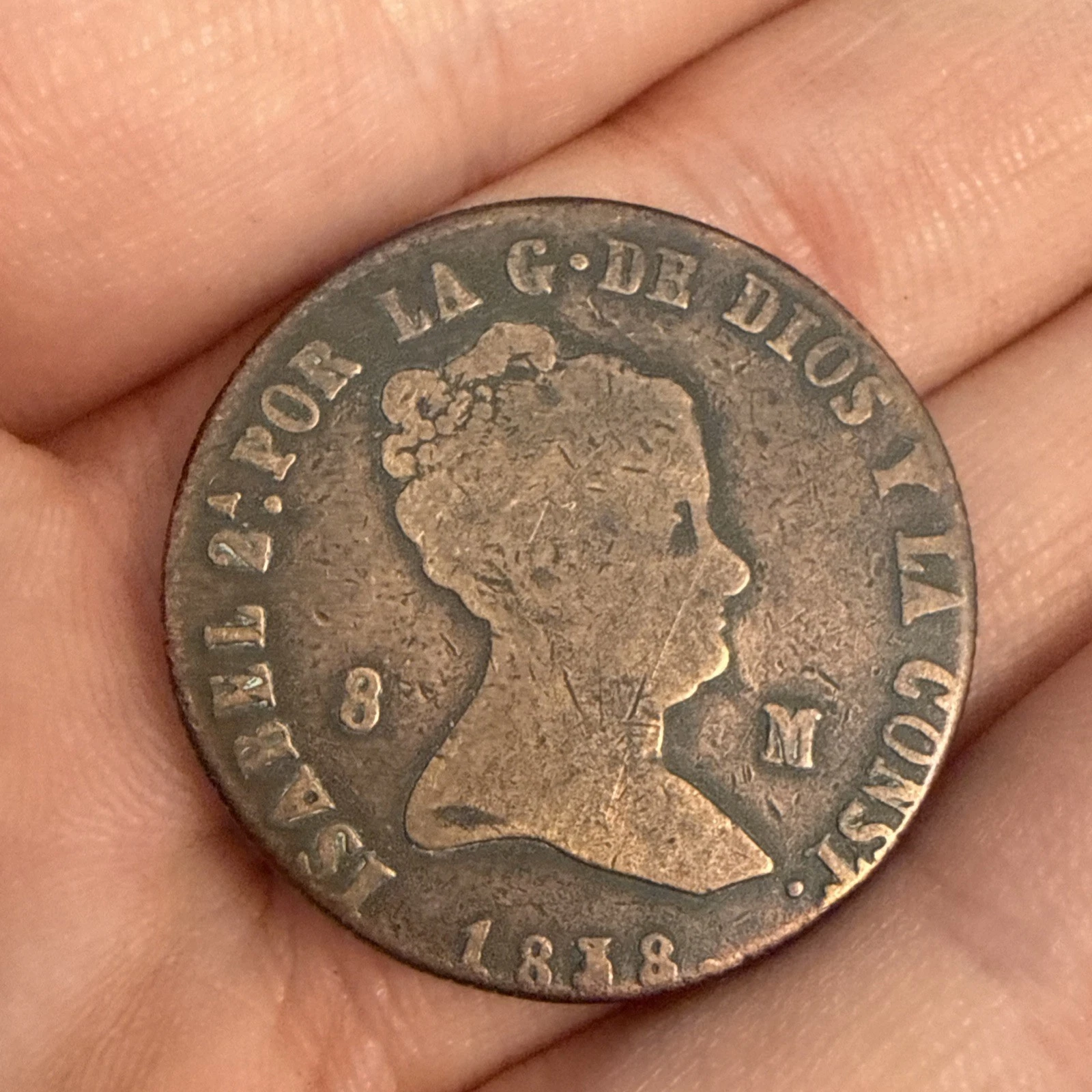 Monnaie Isabel 2 1838 M Espagnas Reynas De L’as