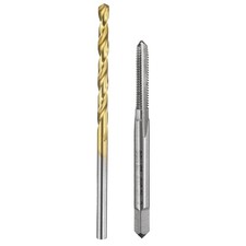 Image of 1pcs 6-40 UNF Straight Flute Tap Uncoated and 1pcs 2.7mm Drill Bit Ti-Coated Set