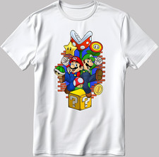 Image of Super Mario and luigi White-Black Men/Women T Shirt AB221