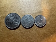 10 Santimu 1922, 20 Santimu 1922, 50 Santimu 1922, LATVIJA, LATVIA, 3 coins LOT