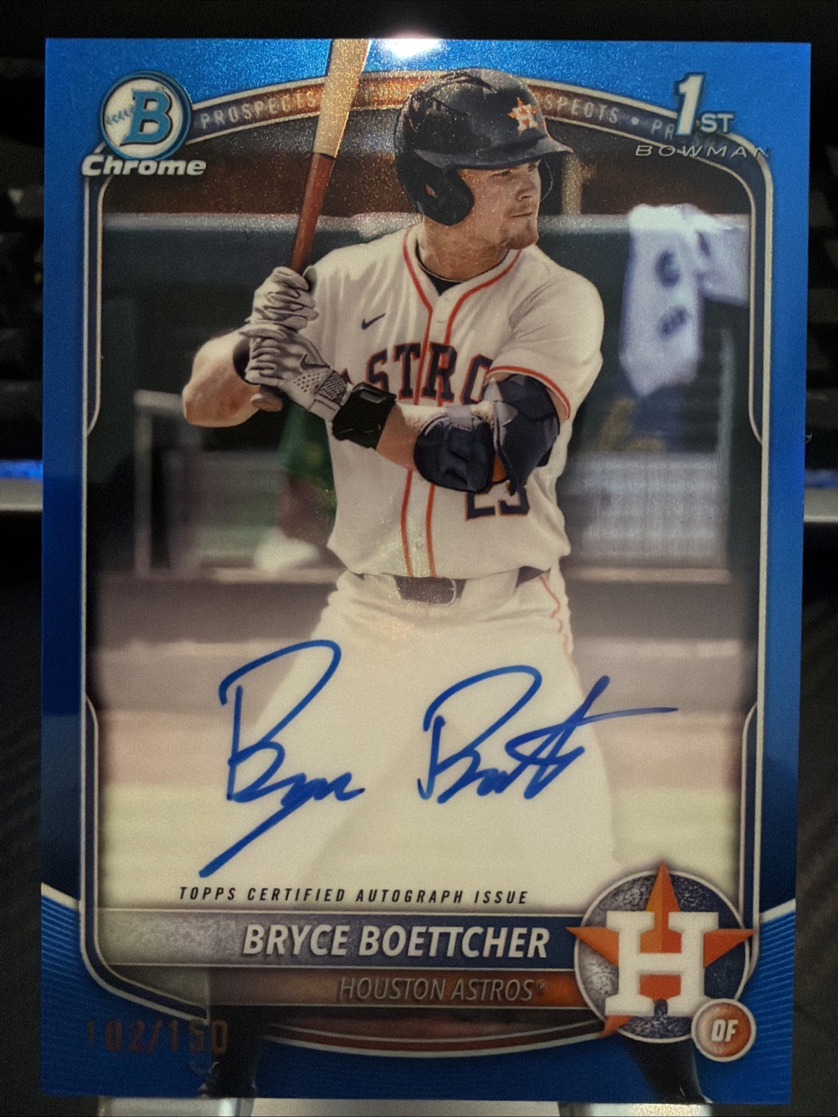 2025 Bowman Chrome Bryce Boettcher #CPA-BB TRUE Blue Refractor Auto 102/150