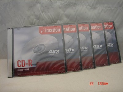 5 Imation CD-R 48X700MB - New Discs
