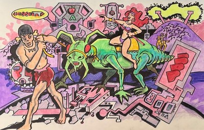 SURF BUG   ** MIKE BENNETT'S  ORIGINAL  ART   (2025) 09/01/25