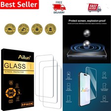 Clear HD Tempered Glass Screen Protector 3 Pack for iPhone 15/16 - Easy Install