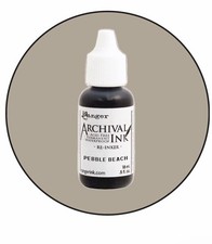 Ranger Archival Re-inker PEBBLE BEACH .5 fl oz Permanent Acid Free For Ink Pad