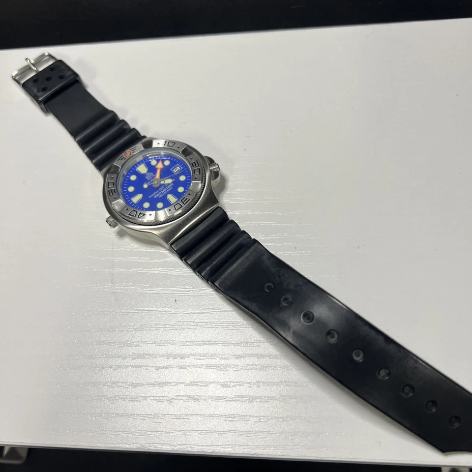 Reloj Hombre Tauchmeister 1937 T0037 Edición Limitada Raro Azul 1000M Buzo Foto 3 de 4