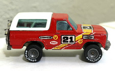 Ford Bronco 1980 Hot Wheels con neumáticos de goma de piloto real rojo ¡excelente estado!
