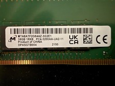 Micron 16GB DDR4-3200 PC4-25600 1Rx8 DIMM Desktop Memory RAM MTA8ATF2G64AZ-3G2E1