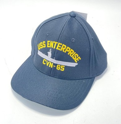 USS Enterprise CVN-65 Hat US Navy Eagle Crest Cap Made USA Adjustable