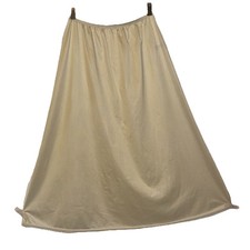 Vanity Fair Ivory Beige Half Slip Silky Satin Nylon Women s Sz M/M Cottagecore