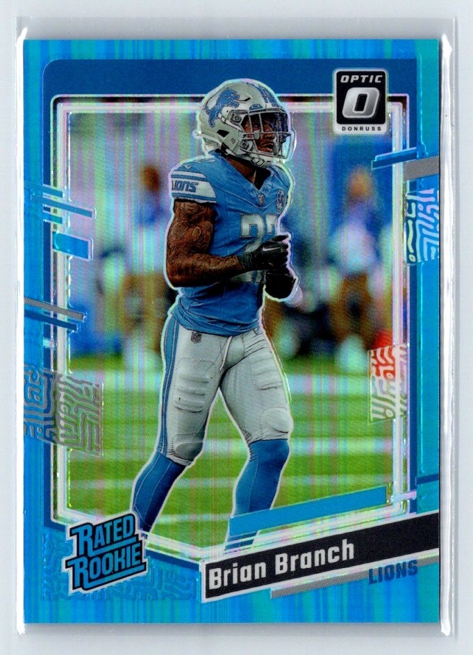 2023 Donruss Optic Brian Branch Rated Rookie RC Aqua /299 #233 Lions Color Match