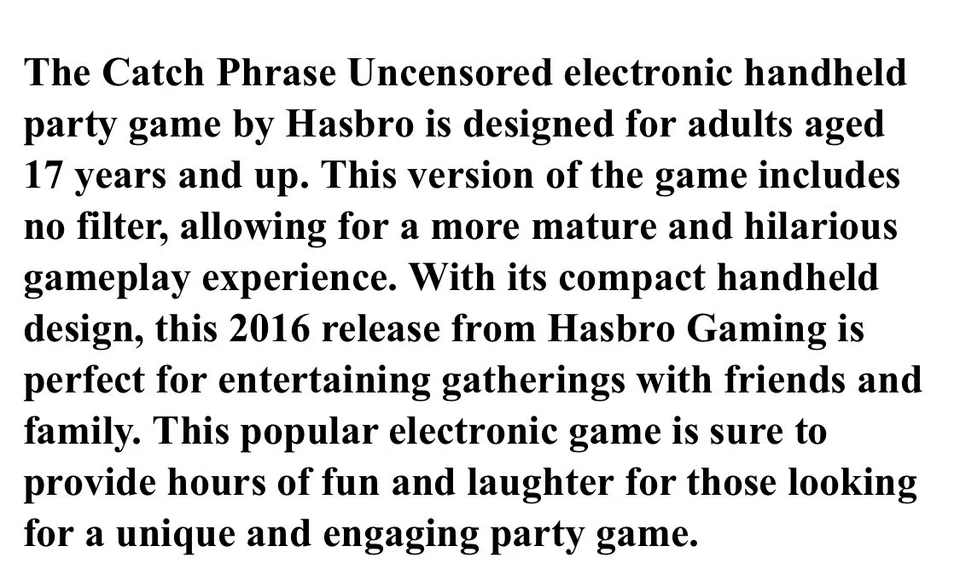 Frase de captura sin censura sin filtro adulto rojo electrónico portátil juego de fiesta nuevo Foto 2 de 4