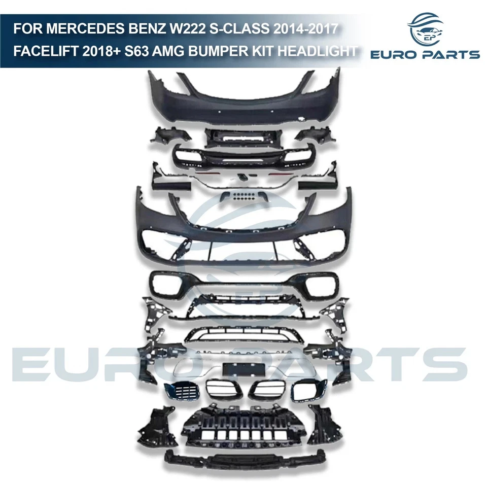Parachoques delantero + trasero Facelift 18+ S63 AMG para Mercedes Benz Clase S W222 2014-2017 Foto 4 de 4