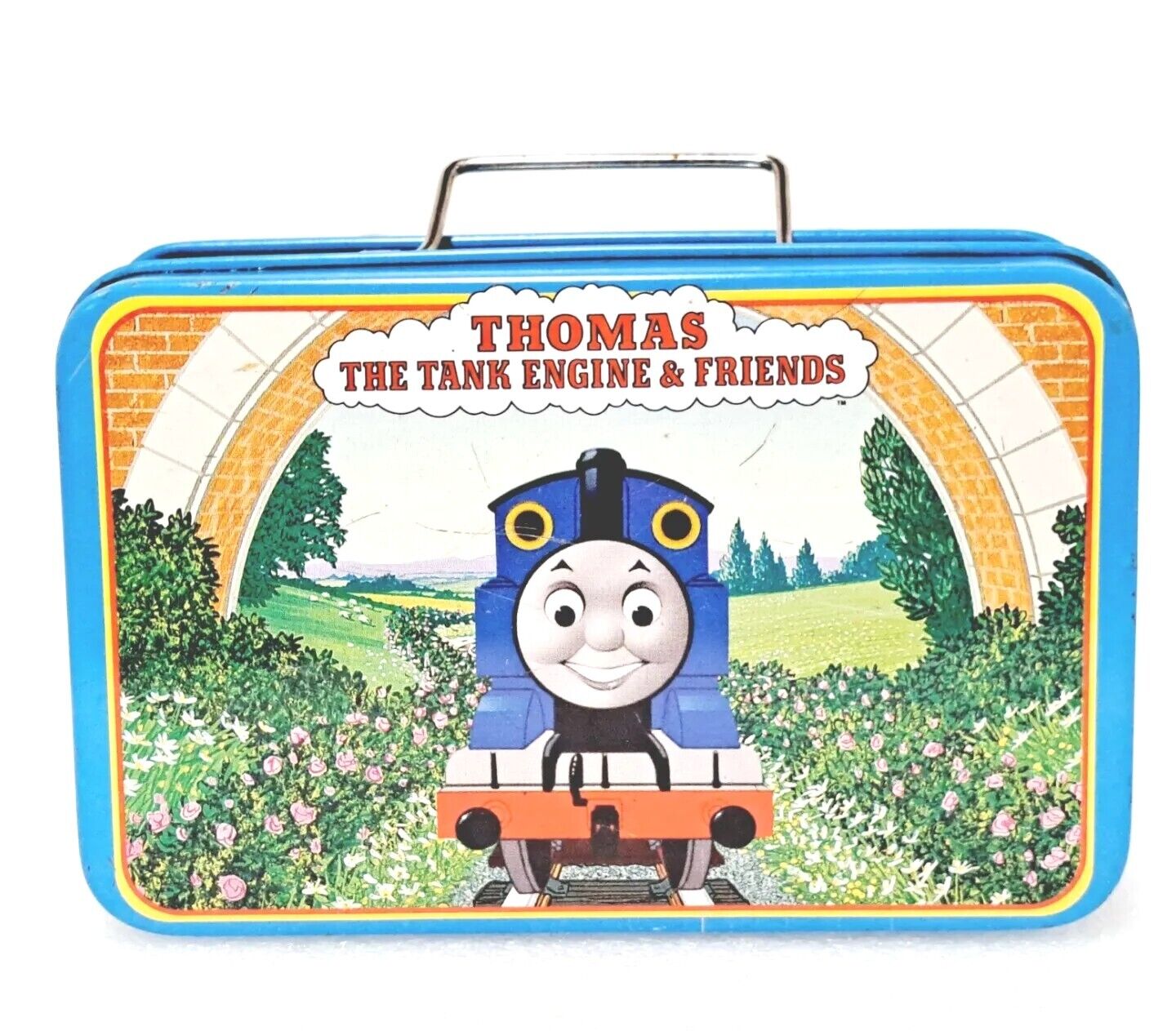 VTG 1999 Thomas The Tank Engine & Friends Train Tin Carrying Case Britt Allcroft