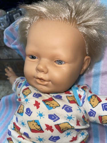 1987 Berjusa Spain Doll 21" Blonde Rooted Hair Cloth Vinyl Realistic TLC - Picture 3 of 13