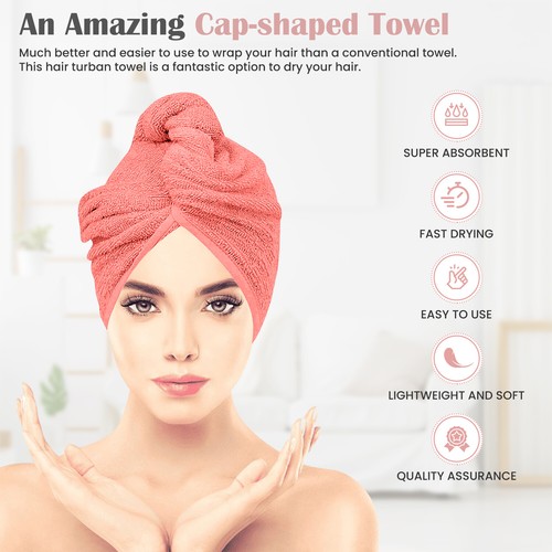 Large Size Hair Turban Towel Twist Wrap Microfibre 100% Quick Dry Bath Towel - Picture 13 of 28