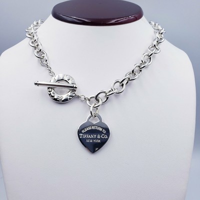 Sterling Silver Heart Tag Toggle 