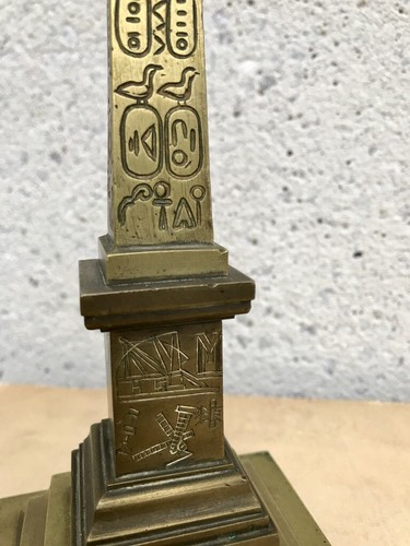 Grand Tour Bronze Luxor Obelisk Thermometer, Place de la Concorde, Paris 1836 - Picture 8 of 12