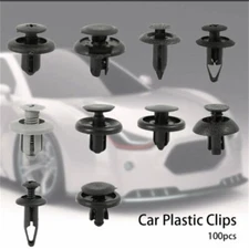 100Pcs Bumper Clips Fender Trim Car Auto Push Pin Rivet FASTENER PANEL Retainer