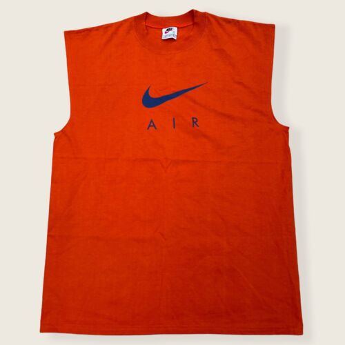 Vintage 90s Nike Air Sleeveless T Shirt Spellout Size L White Tag ...