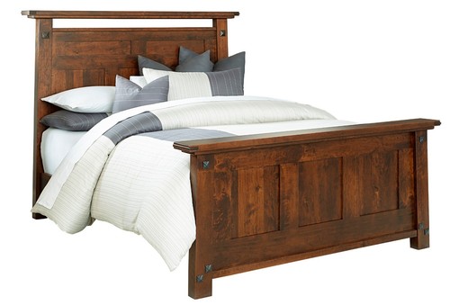 Luxury 5-pc Amish Bedroom Set Rustic Arts & Crafts Solid Wood Queen King - Picture 2 of 5