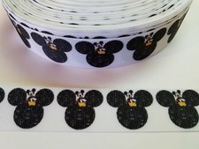 5 Yards 1" Mickey mouse Grosgrain Ribbon Hair Bow Supply.