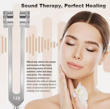 Healing Tuning Fork with Silicone Hammer Sound Therapy Musical Instrument 128Hz