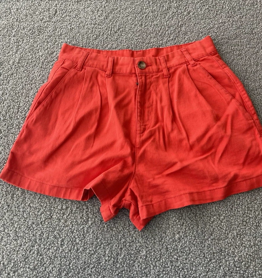 Pantalones Cortos Free People Mujer Billie Chino Rojo Naranja Verano Algodón Preppy Talla 4 Nuevos Foto 2 de 4