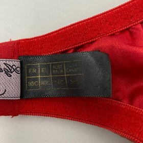 Agent Provocateur Samarra SOIREE Red Gold Viscose Leather Silk Bra 36C New