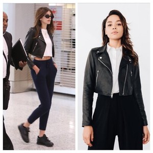 cheap cropped leather jacket