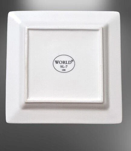 4 Pack Libbey World Tableware SL-7 Slate White 7-1/4" Square Plate Porcelain - Image 3 of 3