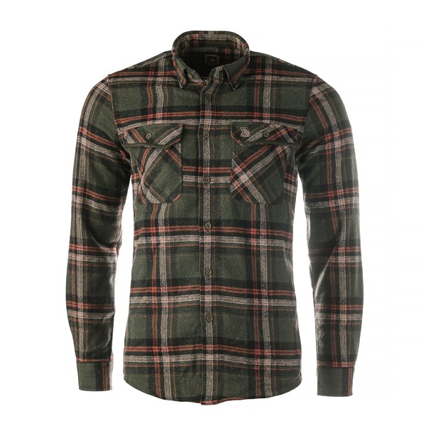 Tagart Jukon Herren-Flanellhemd, GrüN-Weiß-Rot Kariert, Xl, Warm & Langlebig-image