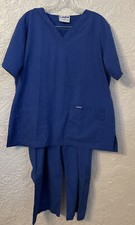 Landau Women's Blue 2 Piece Scrubs Size Medium