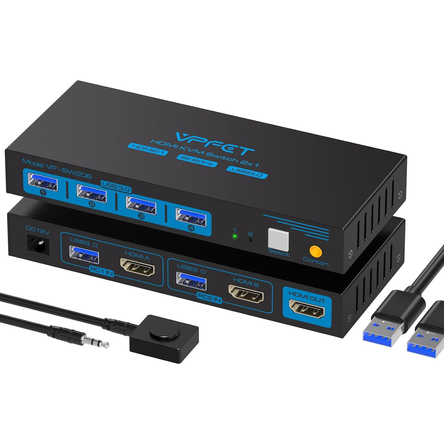 Interruttore KVM HDMI 8K per 2 PC e 1 Monitor