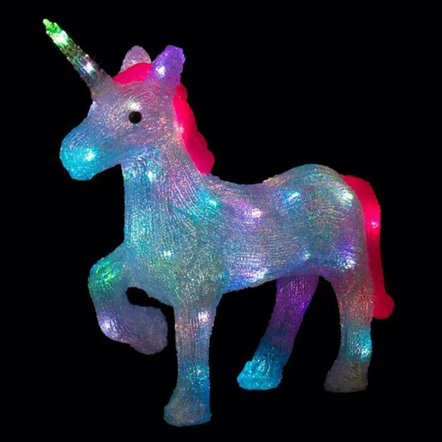 Licorne lumineuse extérieure 40 LED blanche décoration Noël jardin fer et PVC