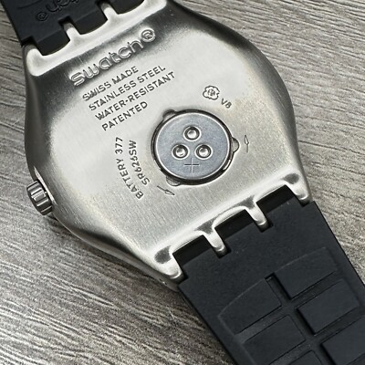 NEW✓ Swatch Irony RED WHEEL Steel Black Silicone Number NEW✓ Swatch Irony RED WHEEL Steel Black Silicone Number