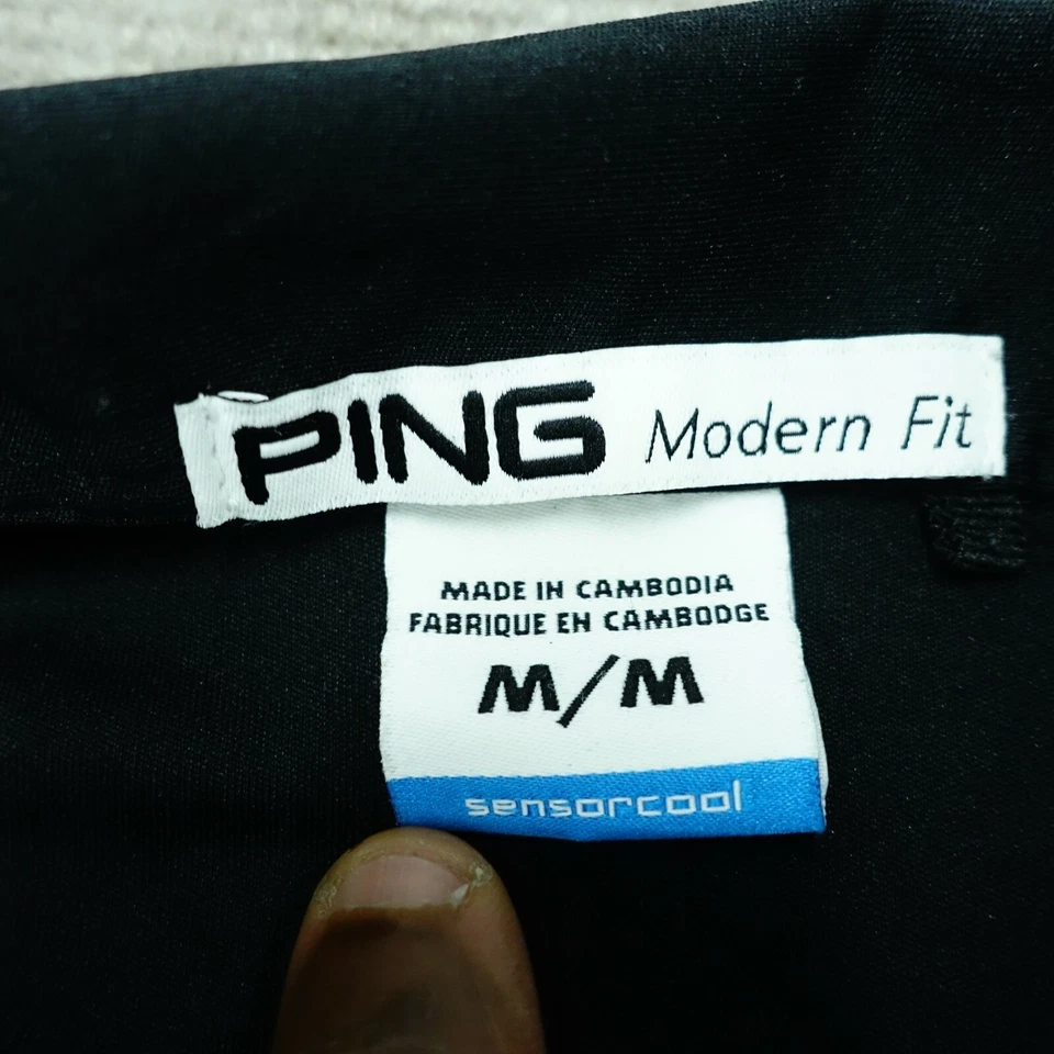 Polo Ping Mujer Talla Mediana Calce Moderno Negro Rosa Rayas Manga Corta  Foto 3 de 4