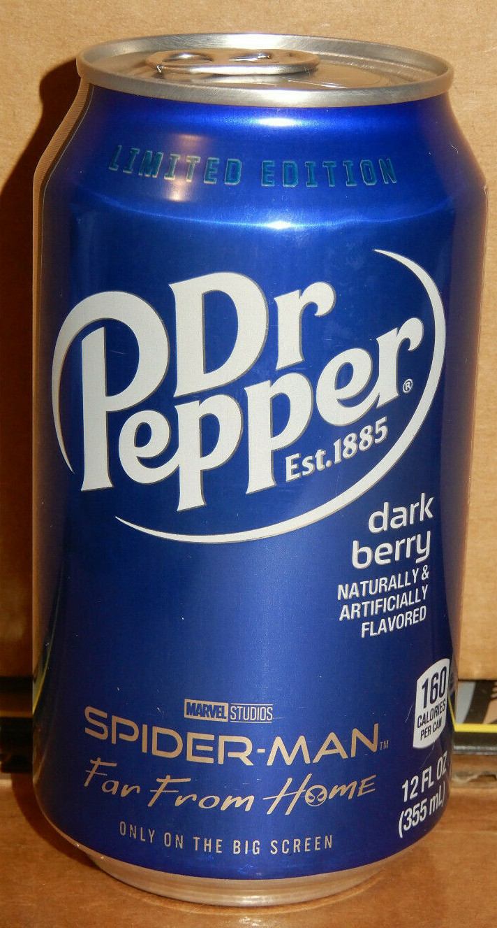 DR. Pepper Dark Berry Limited Edition UNOPENED FULL 12 OZ Can Spiderman
